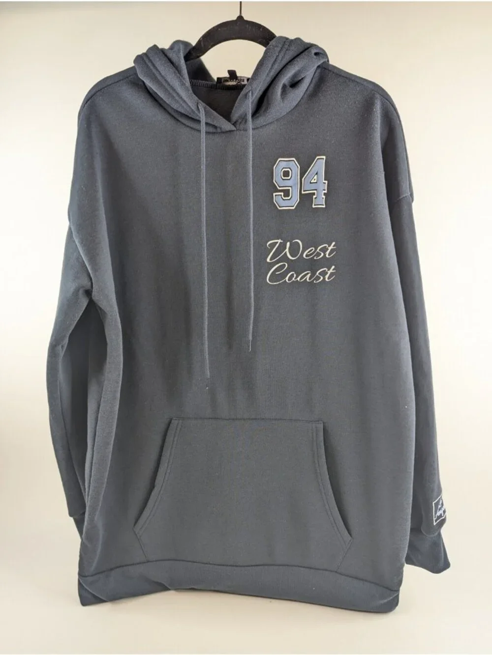 Sugarkiss LA Athletics 94 Womens Medium Hoodie Blue Oversized Long Sweatshirt